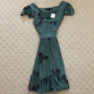 Betsey Johnson bow wrap turquoise dress petite/XS